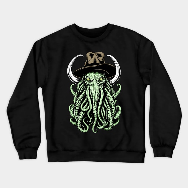 Cow Cthulhu - A Strange Western Encounter Crewneck Sweatshirt by WolfMerrik